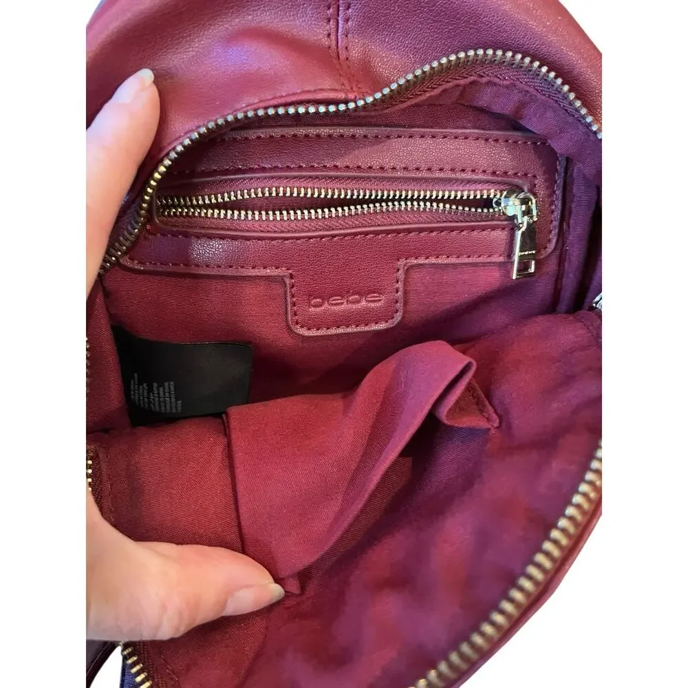 bebe burgundy faux